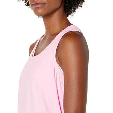 Amazon Essentials Women's Tech Stretch Racerback Tank Top (Available in Plus Size), Pack of 2, Black Space Dye/Light Pink, Small