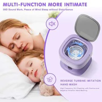 INTERGREAT 11L Mini Portable Washing Machine,Small Washer with Dryer for Baby Clothes and Underwear, Foldable Portable Laundry Machine for RV,Apartments,Travel,Camping,Dorm,Purple