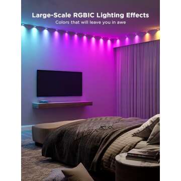 Govee RGBIC String Downlights, Smart LED String Lights Works with Alexa, Color Changing Indoor Wall Light Fixture for Party, Music Sync, 9.8ft with 15 LEDs, White