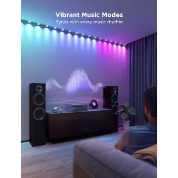 Govee RGBIC String Downlights, Smart LED String Lights Works with Alexa, Color Changing Indoor Wall Light Fixture for Party, Music Sync, 9.8ft with 15 LEDs, White