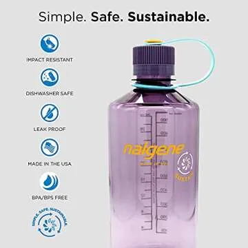 Nalgene Tritan Narrow Mouth BPA-Free Water Bottle, Clementine, 32 oz