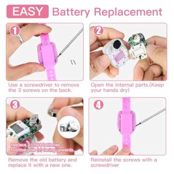 SKYROKU Potty Training Watch for Toddlers – Cute Toilet Shape, Music & Light Reminders, 3 Songs, Countdown Timer, Replaceable Battery, Silicone Strap – Easy Setup & Safe for Kids(Pink)