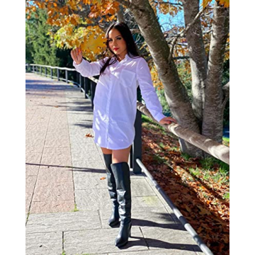 Stylish Auxo Long Sleeve Button Down Shirt Dress for Women