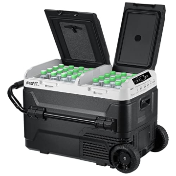 F40C4TMP 12 Volt Portable Refrigerator, 45 Quart Dual Zone Car Freezer, Independent Temp Control(-4?...