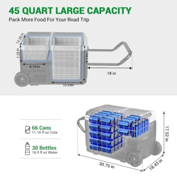 F40C4TMP Portable Refrigerator Dual Zone 45 Quart