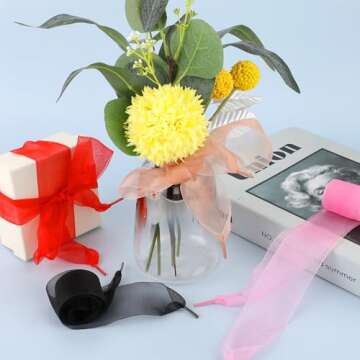 Ribbon Shoe Laces Women, 10 Pairs Silk Shoe Laces for Sneakers Flat Snow Yarn Shoelaces Rope Bling Shoe Strings Replacement Multicolor Transparent Ribbon Laces for Women Girls Sneakers Shoes, 47 In