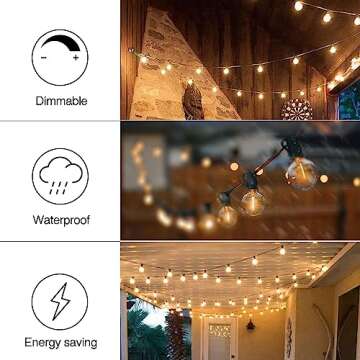 Banord 100FT G40 Globe String Lights, 2700K LED Outdoor Patio Lights String with 50 Dimmable Shatterproof Bulbs, Waterproof Connectable Hanging Lights for Backyard Porch Balcony Party, E12 Socket Base