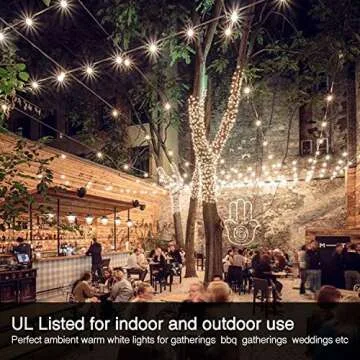 Banord 100FT G40 Globe String Lights, 2700K LED Outdoor Patio Lights String with 50 Dimmable Shatterproof Bulbs, Waterproof Connectable Hanging Lights for Backyard Porch Balcony Party, E12 Socket Base