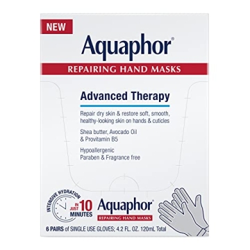 Aquaphor Repairing Hand Masks, Moisturizing Gloves for Dry Hands, Hand Moisturizer for Dry Skin with...