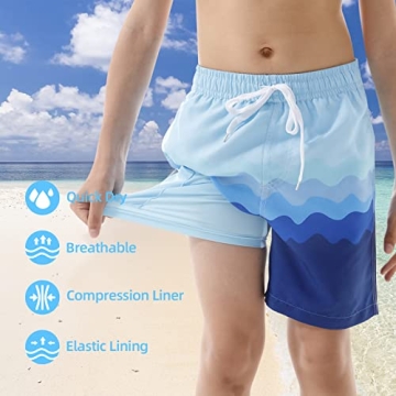 UNICOMIDEA Boys Swim Shorts Comfortable Quick Dry Style