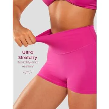 VANTONIA Womens Scrunch Butt Biker Shorts 2" - No Front Seam High Waisted Workout Booty Shorts Buttery Soft Hibiscus Purple Large