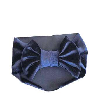 SuperiMan Big Size Wide Band Velvet Headband for Baby,Toddler Girls Bows Turban Head Wrap Hair Bands Photography Props Hairband , Black+navy+wine Red+dark Green+pink ,Small