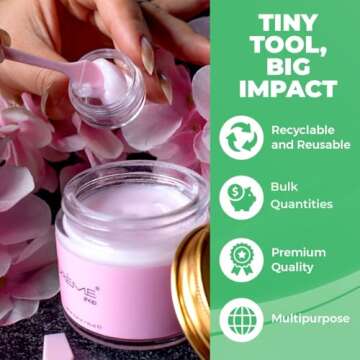 Kopperko 100 Pack 2.5 Inch Cosmetic Spatulas - Small Plastic Spatula for Cosmetics, Creams, & Crafts...