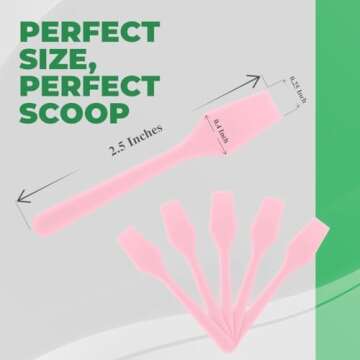 Kopperko 100 Pack 2.5 Inch Cosmetic Spatulas - Small Plastic Spatula for Cosmetics, Creams, & Crafts | Makeup Spatula or Multipurpose Mini Applicator for Mixing, Skincare, or Scraping Jars | Pink
