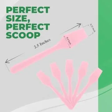 Kopperko 100 Pack 2.5 Inch Cosmetic Spatulas - Small Plastic Spatula for Cosmetics, Creams, & Crafts | Makeup Spatula or Multipurpose Mini Applicator for Mixing, Skincare, or Scraping Jars | Pink