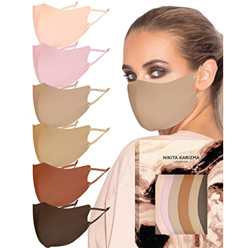 KARIZMA Face Wardrobe Cloth Face Mask. 6 Soft Masks Washable Fabric with Adjustable Ear Loops. ‘Ea...