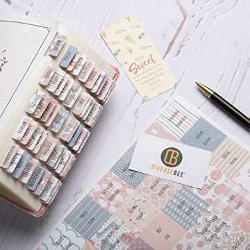 DiverseBee Laminated Bible Tabs for Women and Girls (Large Print, Easy to Read), Bible Journaling Book Tabs, Christian Gift, 66 Bible Tabs Old and New Testament, Includes 11 Blank Tabs - Sweet Theme