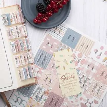 DiverseBee Laminated Bible Tabs for Women and Girls (Large Print, Easy to Read), Bible Journaling Book Tabs, Christian Gift, 66 Bible Tabs Old and New Testament, Includes 11 Blank Tabs - Sweet Theme