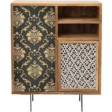 LIFAVOVY Thickening Black Gold Damask Peel and Stick Wallpaper