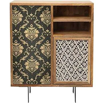 LIFAVOVY Thickening Black Gold Damask Peel and Stick Wallpaper