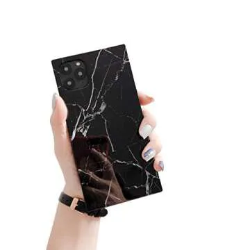 Cocomii - Rectangle Case Compatible with iPhone 11 Pro Max - Natural Marble, Timeless Pattern, Glossy, Women Girls Men, Protective Phone Case for iPhone 11 Pro Max 6.5 inch, Black