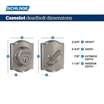 Stylish Schlage B60CAM622 Deadbolt for Ultimate Security