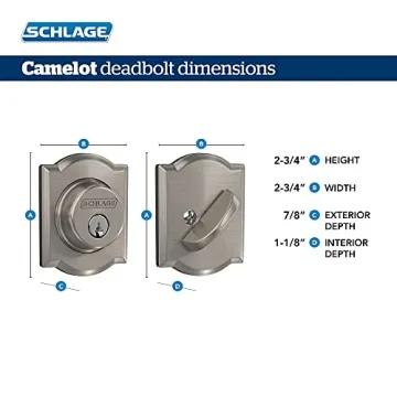 Stylish Schlage B60CAM622 Deadbolt for Ultimate Security