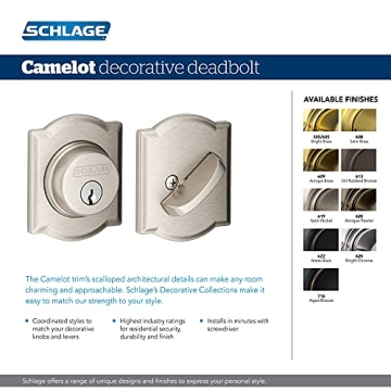 Stylish Schlage B60CAM622 Deadbolt for Ultimate Security