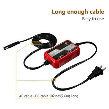 Foval 12V Smart Battery Charger 1000mA Trickle Charger