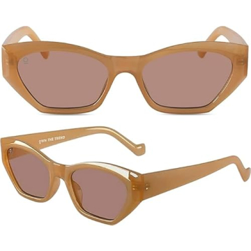 LUNA Beige Trendy Sunglasses for Women - UV Protection & Y2K Style