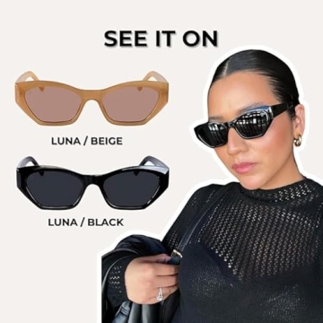 LUNA Beige Trendy Sunglasses Women UV Protection Y2K