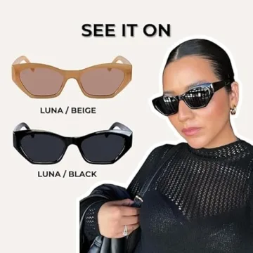 LUNA Beige Trendy Sunglasses Women UV Protection Y2K