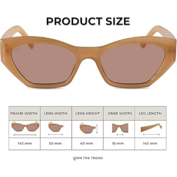 LUNA Beige Trendy Sunglasses Women UV Protection Y2K