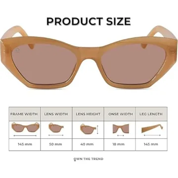 LUNA Beige Trendy Sunglasses Women UV Protection Y2K
