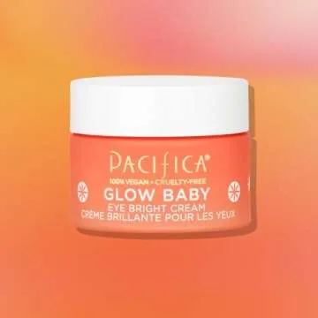 Pacifica Eye Cream for Women - Glow Baby Brightening Eye Cream Eye Cream - Dark Circles Caffeine Under Eye Treatment w/ Vitamin C, Caffeine, Hyaluronic Acid Vegan Cruelty-Free Dermatologist Tested