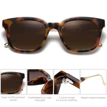 SOJOS Classic Square Polarized Sunglasses for Everyone