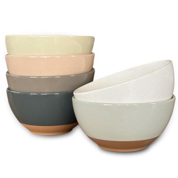 Mora Ceramic Small Dessert Bowls - 16oz, Set of 6 - Microwave, Oven and Dishwasher Safe, For Rice, I...
