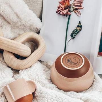 Mora Ceramic Small Dessert Bowls - 16oz, Set of 6 - Microwave, Oven and Dishwasher Safe, For Rice, Ice Cream, Soup, Snack, Cereal, Chili, Side Dishes etc - Microwavable Kitchen Bowl, Assorted Neutrals