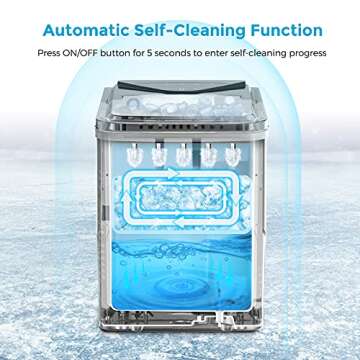Self Cleaning Ice Maker, Portable Countertop Ice Machine