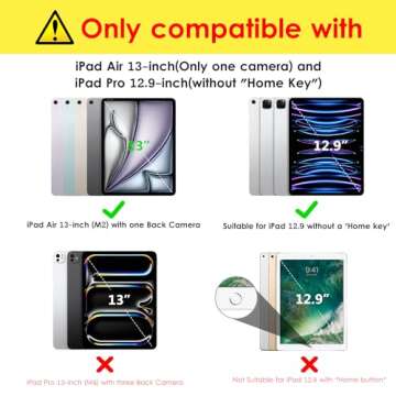 DTTOCASE for iPad Pro 12.9 Case 6th/5th/4th/3rd Generation 2022/2021/2020/2018,Clear Back Cover[Buil...