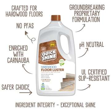 Quick Shine Hardwood Floor Luster 64oz | Plant-Based Cleaner & Polish