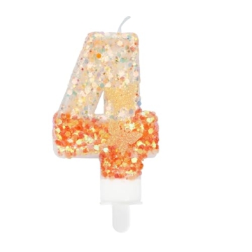 Number 4 Candle, Orange Butterfly Candle 4 Birthday Number Candles 4 for Cake Candles Party Supplies