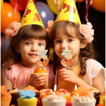 Vibrant Orange Butterfly Number 4 Birthday Candle