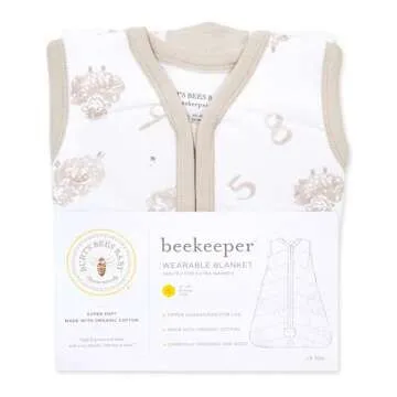 Burt's Bees Baby Beekeeper Wearable Blanket, Organic Cotton Swaddle 0.5 or 1.5 TOG, Newborn Essentials Shower Gift