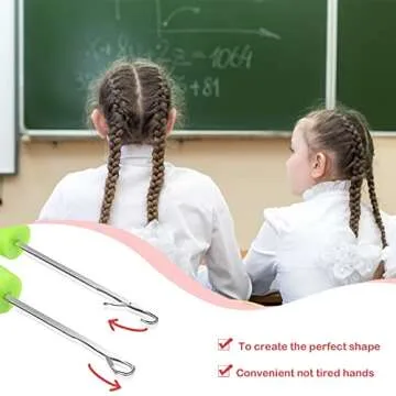 Crochet Hooks Set with Accessories - 6 Hair Needle Hooks, Rat Tail Comb, and 4 Alligator Clips for Hair Braiding, Extensions, and All Ages