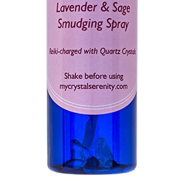 Reiki Charged White Sage Smudge Spray with Lavender - 4 oz