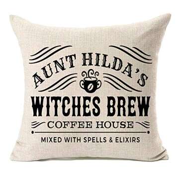 PSDWETS Halloween Decor Pillow Covers 18x18 Set of 4 Halloween Decorations Hocus Pocus Farmhouse Saying Fall Pillow Covers Decorative Cushion Cases for Couch Sofa