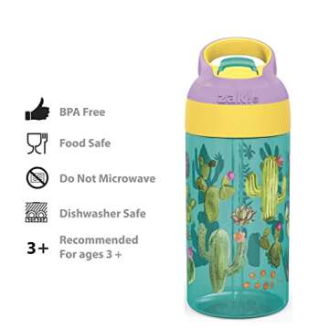Zak Designs 16oz Kids Water Bottle Set - Fun and Durable
