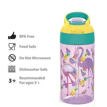 Zak Designs 16oz Kids Water Bottle Set - Fun and Durable