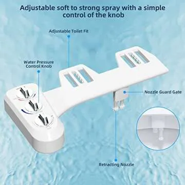 Hibbent Toilet Bidet with Self Cleaning Dual Nozzle